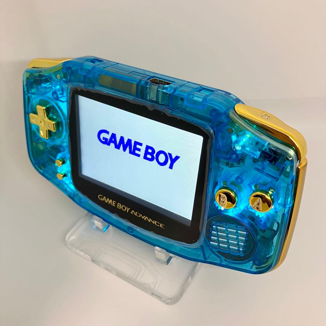 ゲームボーイアドバンス 本体 IPS液晶 クリスタルブルー×クローム