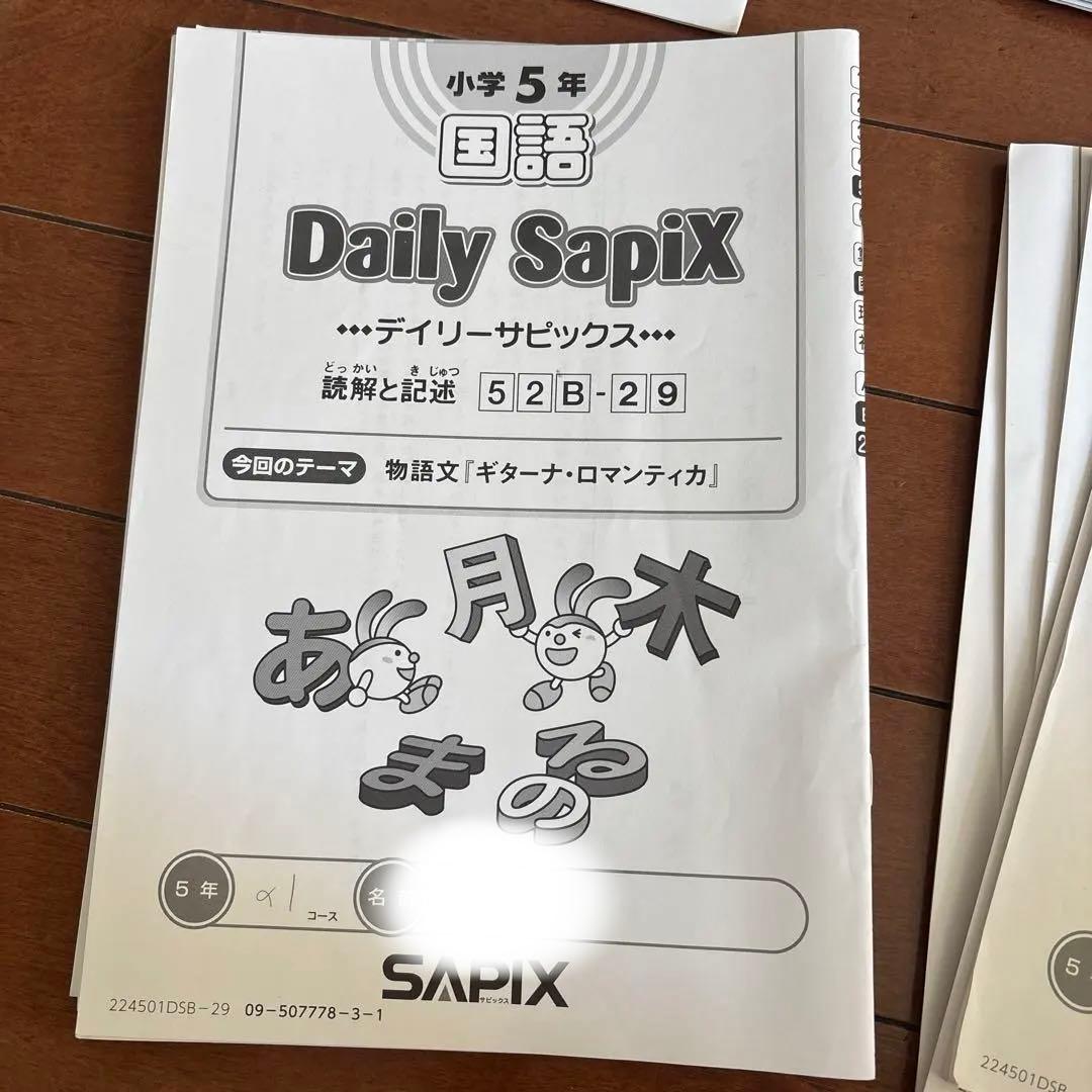 SAPIX 5年 国語 教材 中学受験 デイリーサピックス - メルカリ