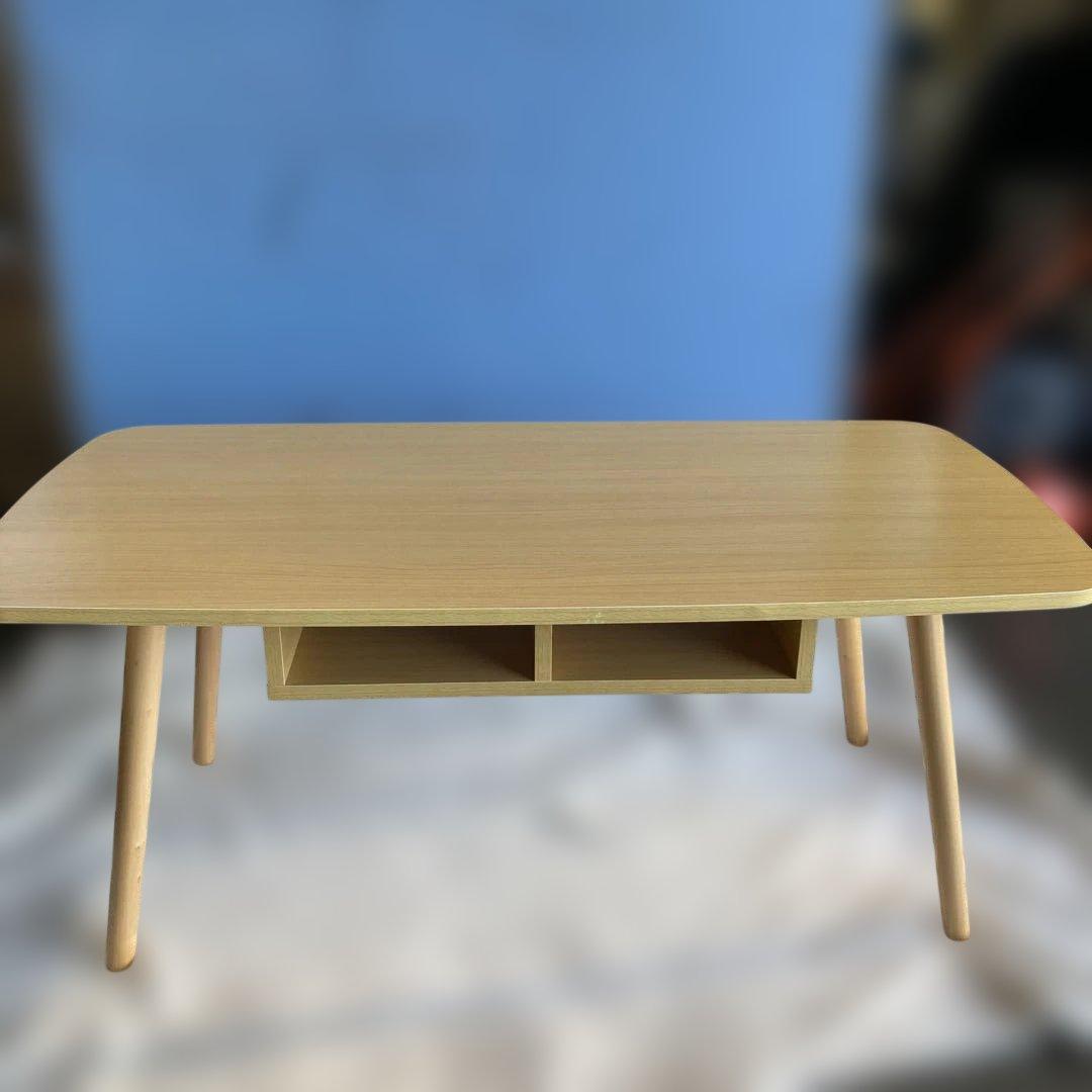 収納付きローテーブル　センターテーブル　幅100cm 奥50cm 高さ42cm Amazon.co.jp: ローテーブル 収納棚付き センターテーブル 木製 幅100