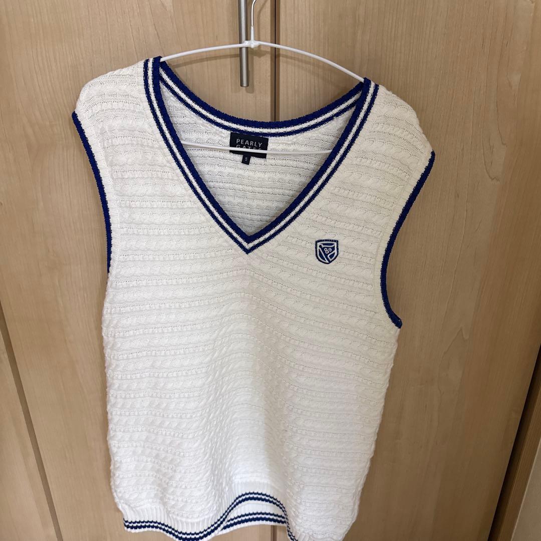 美品】PEARLY GATES ニットベスト ケーブル編み ホワイト L - メルカリ