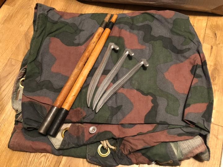 軍幕屋】超希少☆ノルウェー軍幕カモ☆4枚組☆ポールペグフルセット