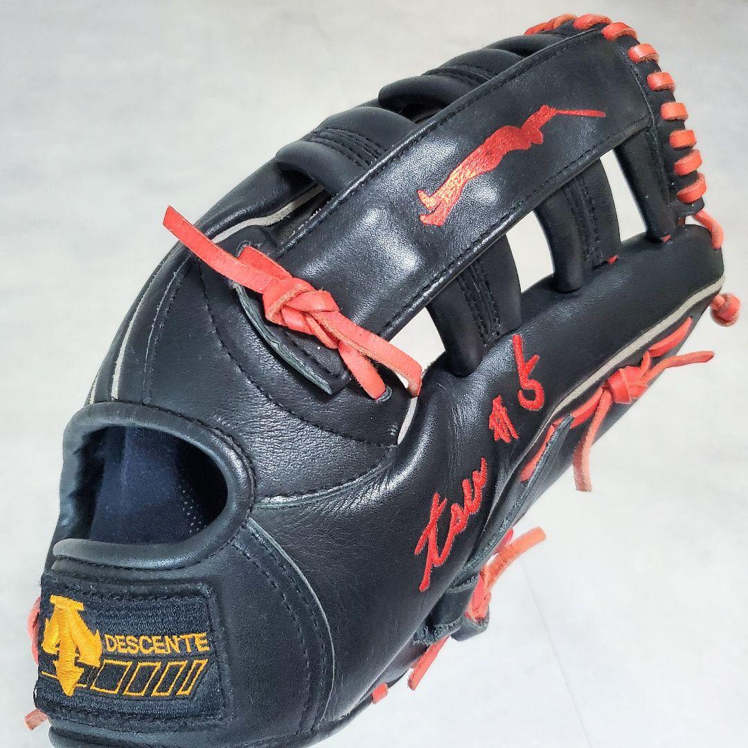 デサント 日本製 新庄剛志モデル シルエット刻印 外野用 軟式グローブ