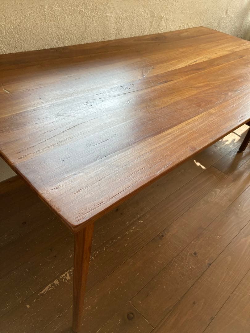 チーク材　ダイニングテーブル　6人掛け　オイル仕上げ　ヴィンテージ チーク材伸長式ダイニングテーブル ヴィンテージ 中古 ジャパン