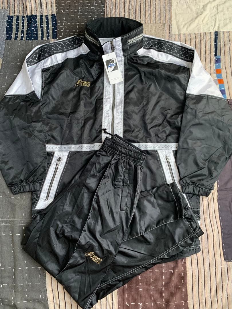 未使用品 90s asics ウインドブレーカー アシックス セットアップ Yahoo!オークション - 90'S アシックス ウインドブレーカー 上下セット