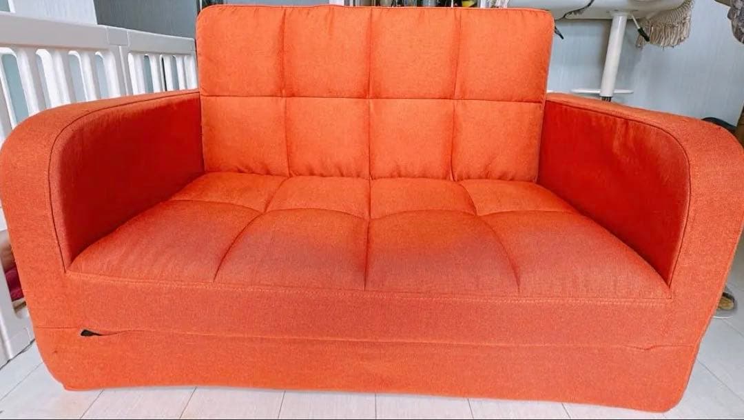 モナリザ様専用【中古】オレンジ ソファベッド 3WAY 2人掛け - メルカリ