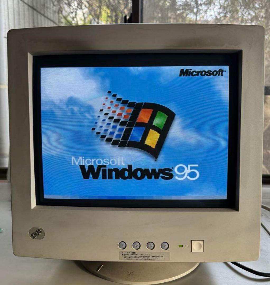 Fujitsu Windows 98デスクトップPC・IBM ブラウン管モニター - メルカリ
