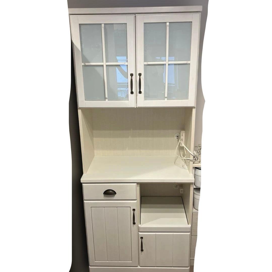 最終値下げ※1月10日(土)で出品取り下げます　ニトリ　リズバレー　食器棚 ニトリ（NITORI） 幅60cm フレンチカントリー風キャビネット