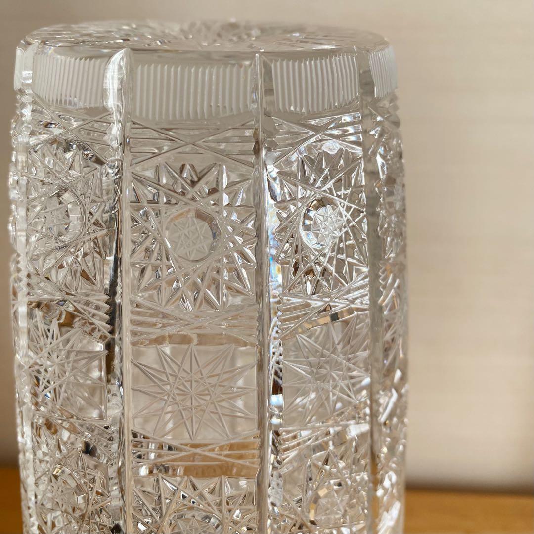 Bohemia glassボヘミアグラス花瓶クリスタルフラワーベース