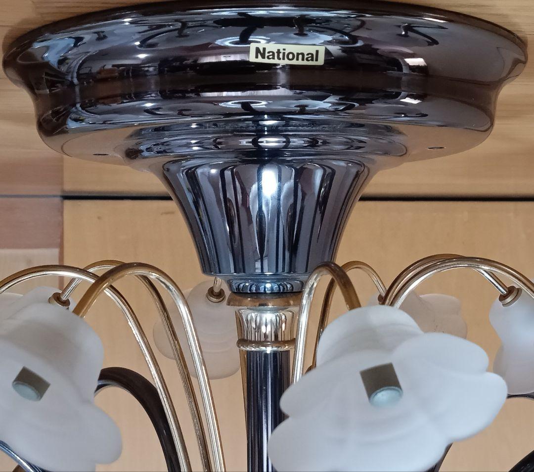 90年代 ナショナル 8灯シャンデリア 約70cm 17口金 ※電球なし - メルカリ
