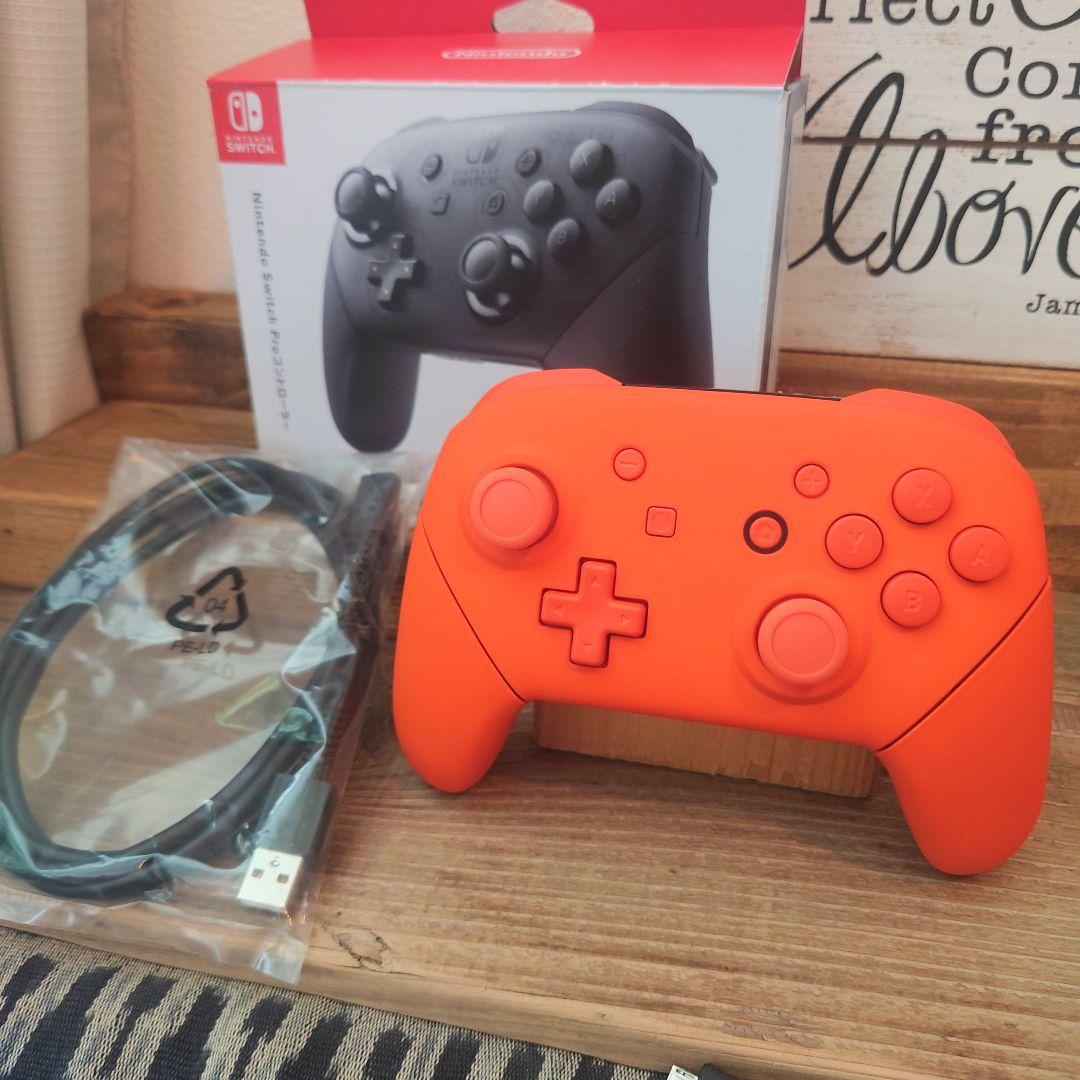 任天堂Switch】純正プロコン カスタム （イカちゃんオレンジ） - メルカリ
