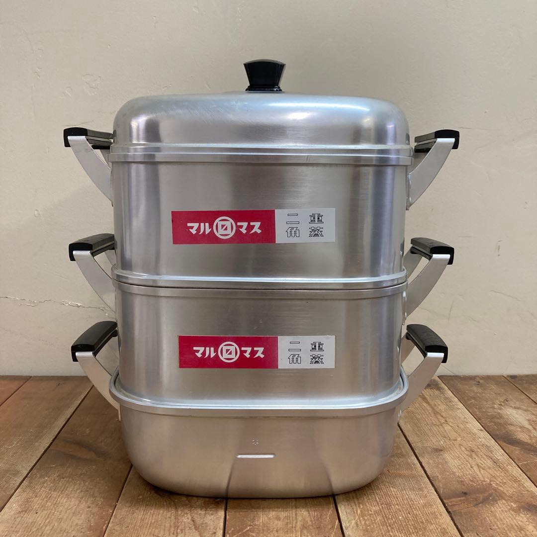 E2 マルマス 二重蒸し器 角型 アルミ製 2段 蒸し料理 蒸し器 二重蒸し器 Amazon｜よこやま(Yokoyama) 燕熟の技 ステンレスミニ2段蒸し器14