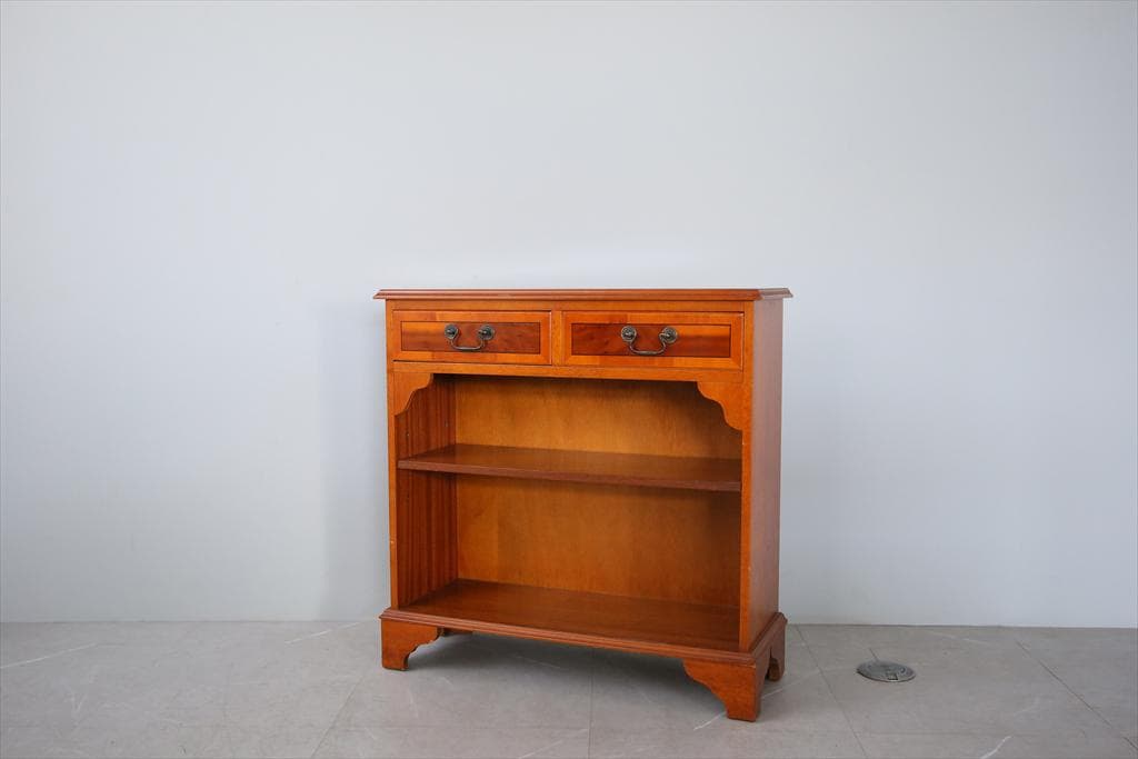 英国アンティーク木製ブックシェルフ/本棚/食器棚/飾り棚/収納ラック92-130 英国アンティーク木製ブックシェルフ/本棚/食器棚/飾り棚/収納ラック92