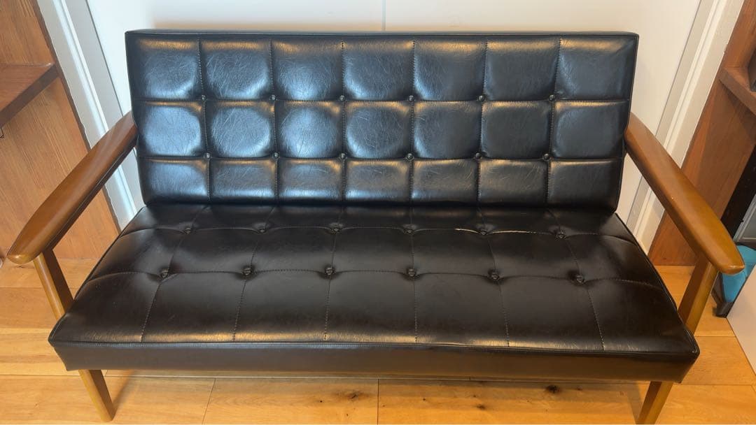 カリモク Kチェアー 2シーター ブラック カリモク60 Kチェア2シーターブラックブラック（マットブラック色塗装