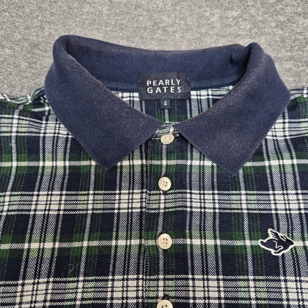 PEARLY GATES チェック柄ポロシャツ サイズ4 - メルカリ