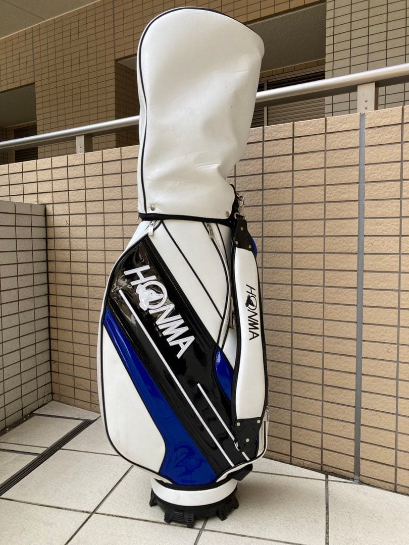 HONMA キャディバッグ ホワイト/ブルー 新品】HONMA キャディバッグ 9型 ホワイト ブルー 白 青 本間ゴルフ