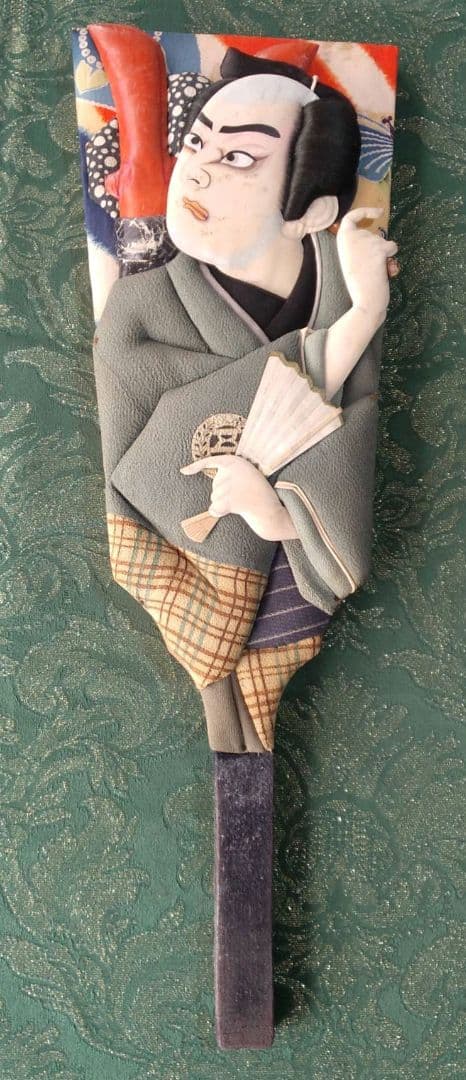 歌舞伎役者の押し絵の羽子板 昭和レトロ - メルカリ