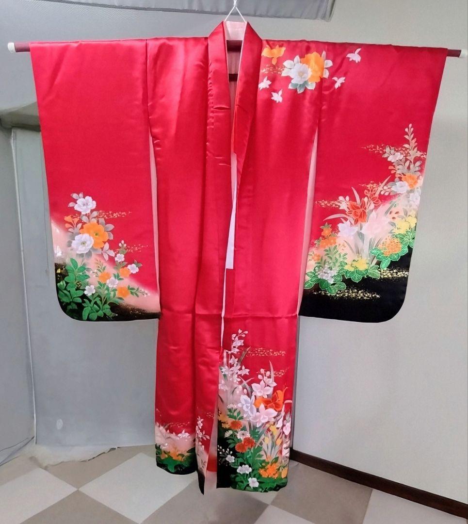 7歳振り袖セット 正絹 七五三 7歳 着物セット 女の子 白色 SP41 販売 フルセット 753