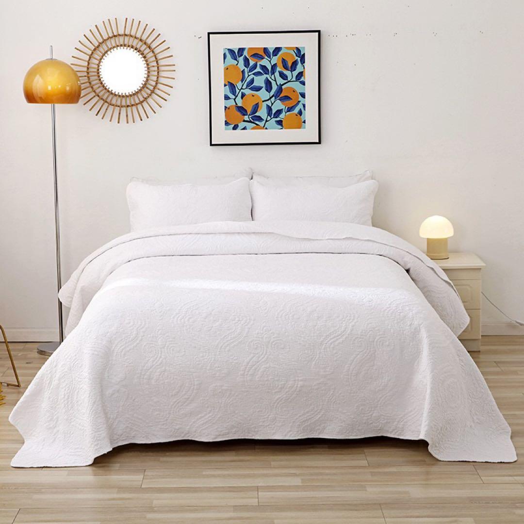 キルトベッドカバー3点セット綿マルチカバー キルティング 283B 楽天市場】ベッドカバー キルト キルティング 綿 3点セット ベッド