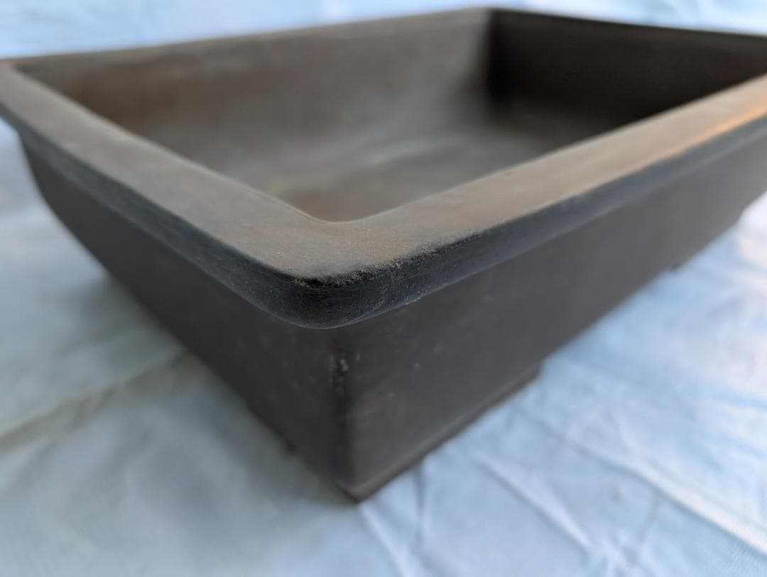 【大型盆栽鉢】紫砂矩形鉢 約52.5cm×38.5cm 深鉢 平鉢 盆栽用