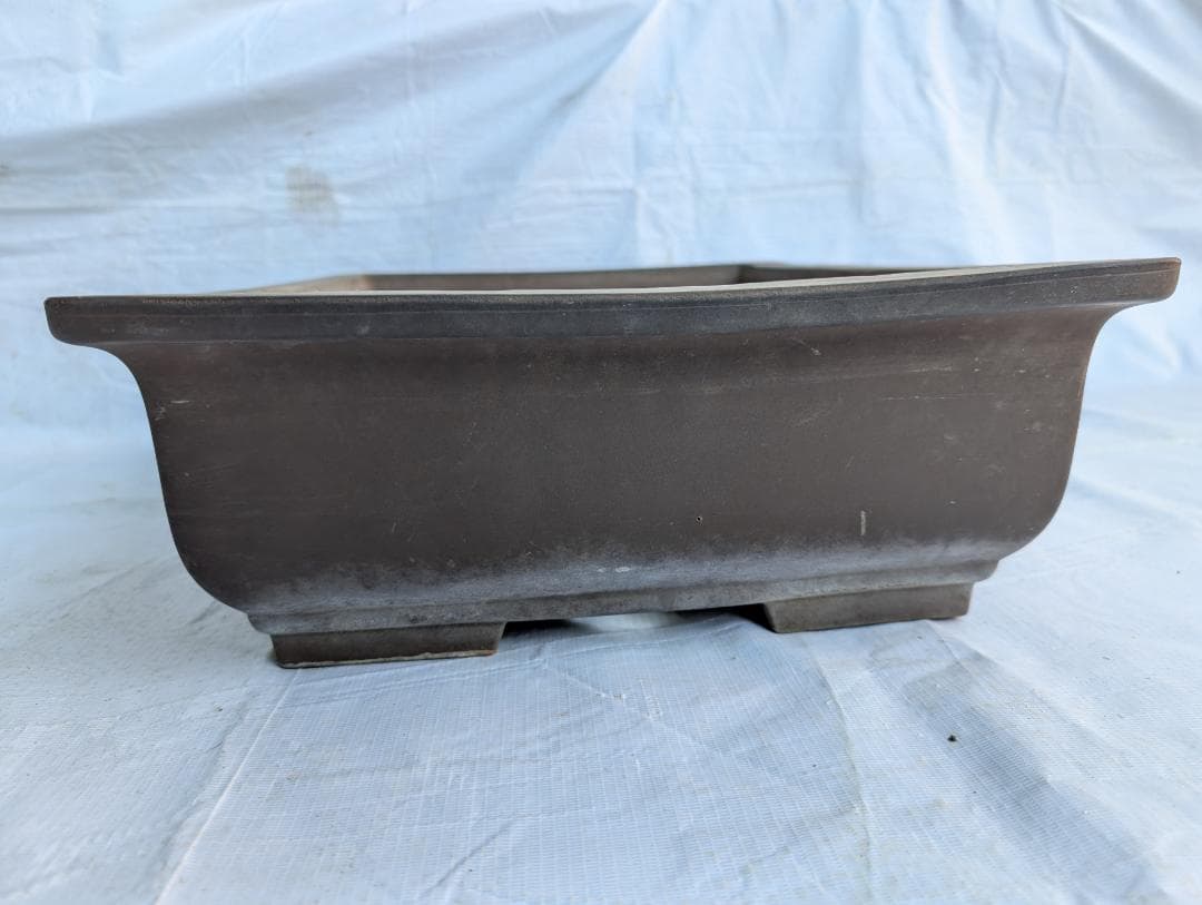 【大型盆栽鉢】紫砂矩形鉢 約52.5cm×38.5cm 深鉢 平鉢 盆栽用