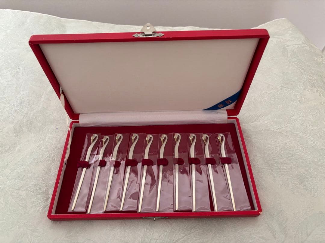 銀製　silver925 菓子切り　菓子楊枝　鶴　フルーツピック　10本 2026年最新】銀製菓子楊枝の人気アイテム - メルカリ