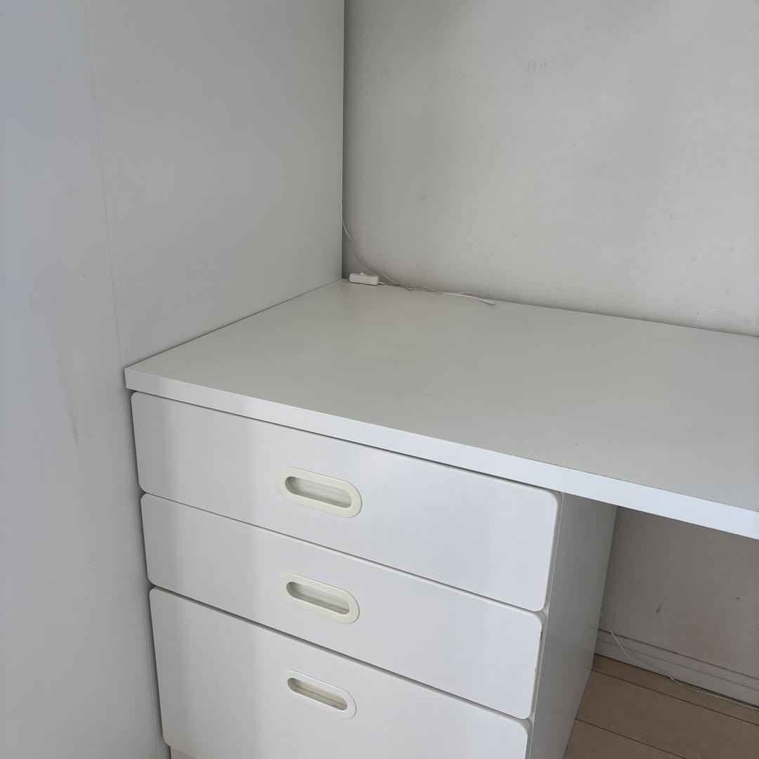 東京23区引き取り限定】 IKEA ロフトベッド 白stuva 机 ＆椅子 - メルカリ