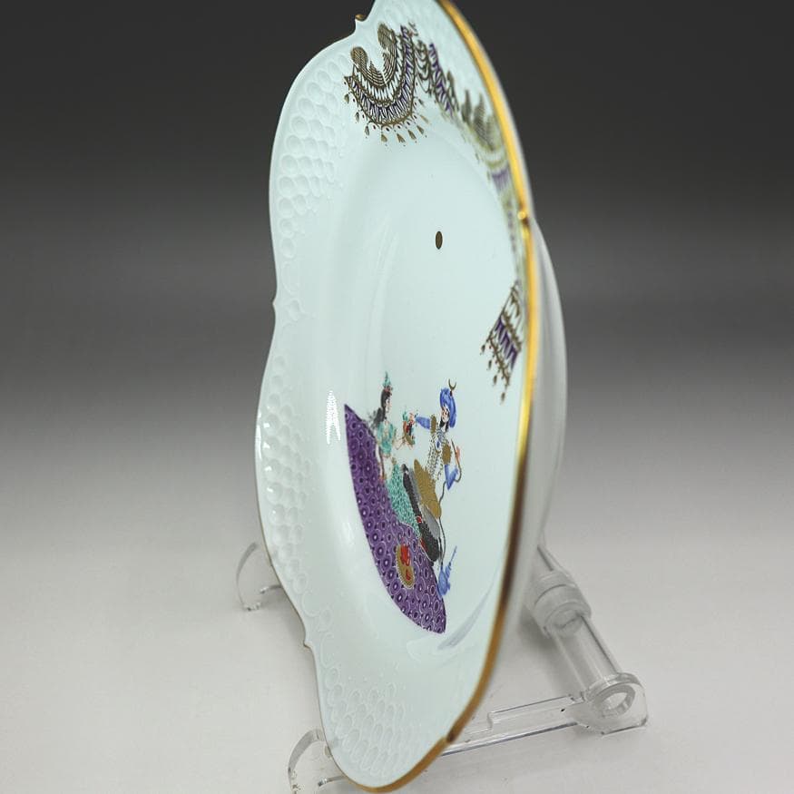 マイセン 千夜一夜物語 アラビアンナイト 飾り皿 「美女に果物篭を渡す