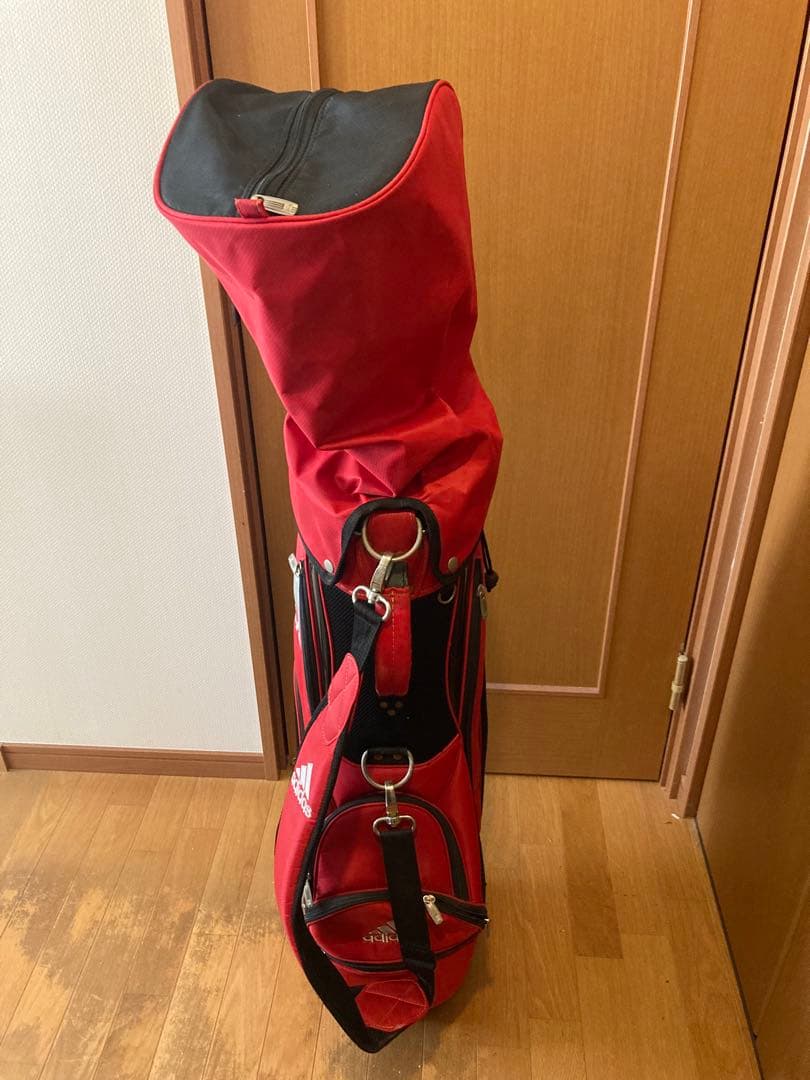 adidas キャディバッグ レッド/ブラック - メルカリ