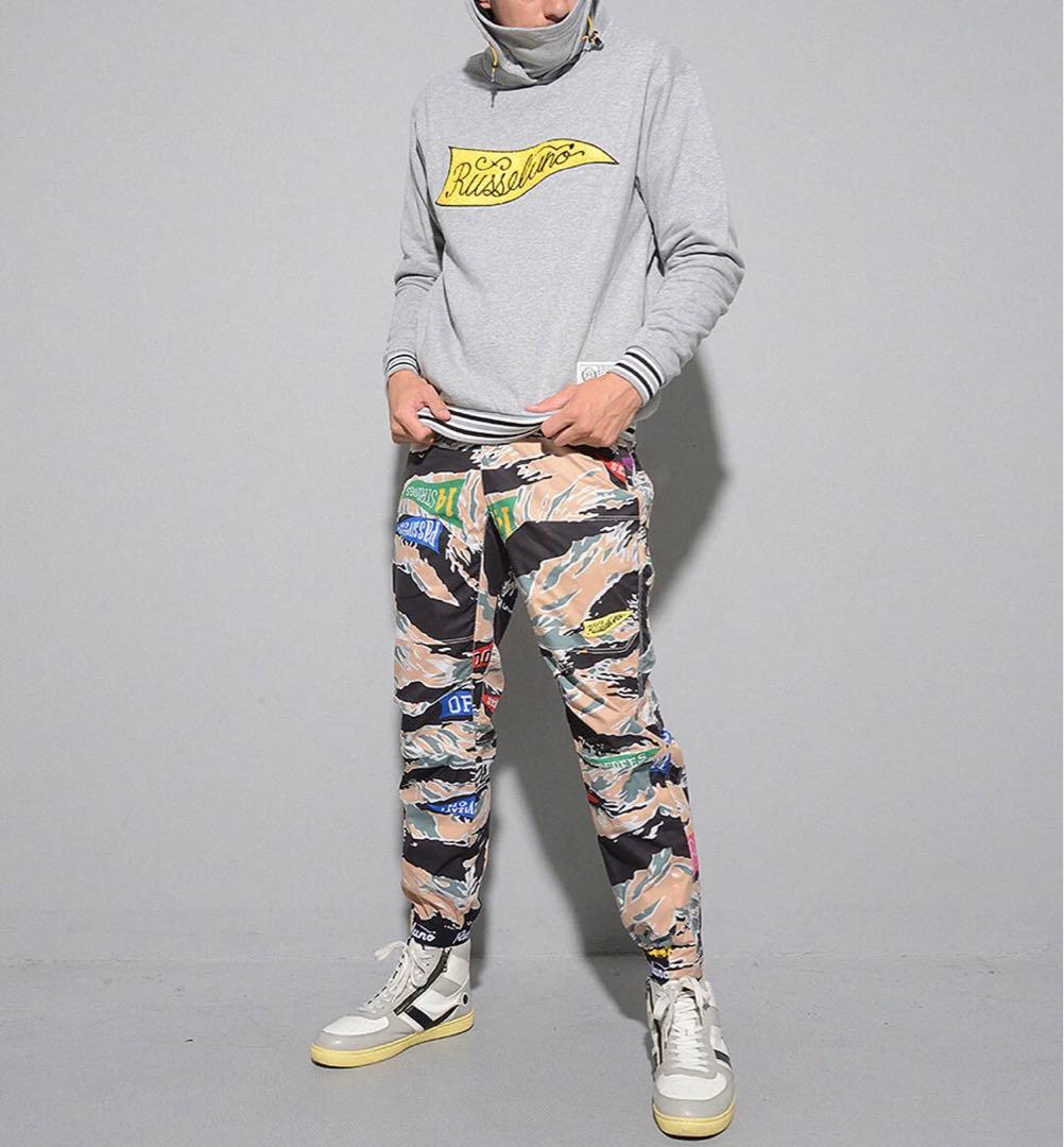 新品 ラッセルノ ゴルフ ウィンドストップ パターン ロングパンツ カモ