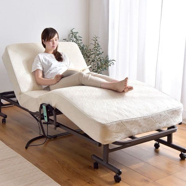 s*h様 最終価格☆美品☆送料込・折りたたみ電動リクライニングベッド リクライニングベッド OTBSS-BDH ホワイト 電動ベッド 折りたたみ電動