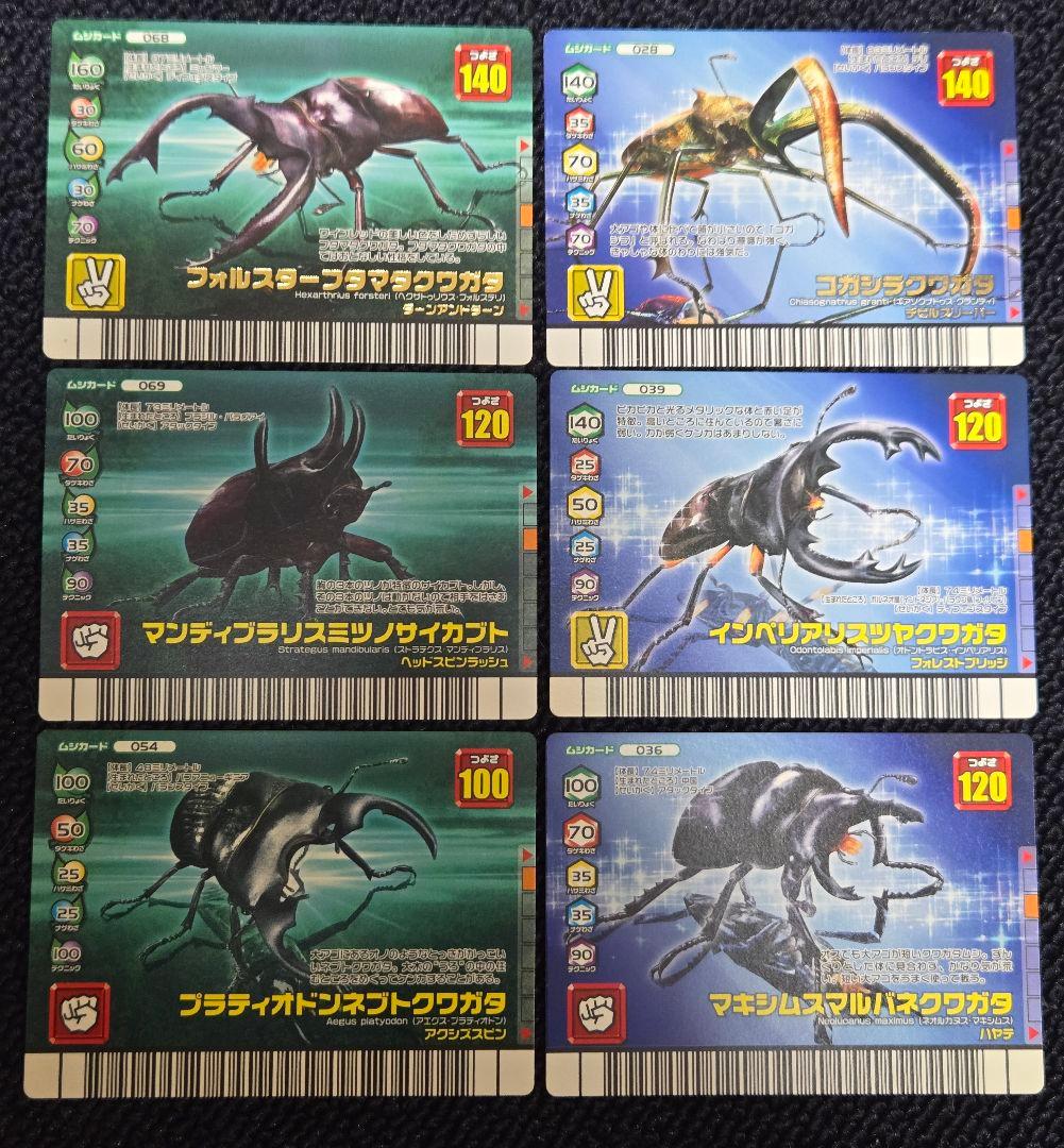 ムシキング フォレストグリーン ダイヤモンドブルー ムシカード6枚