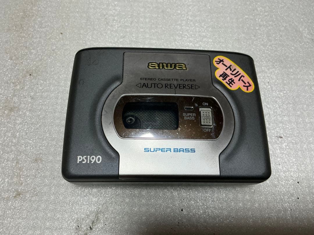 AIWA／PS190カセットレコーダー。オートリバアス再生【中古品