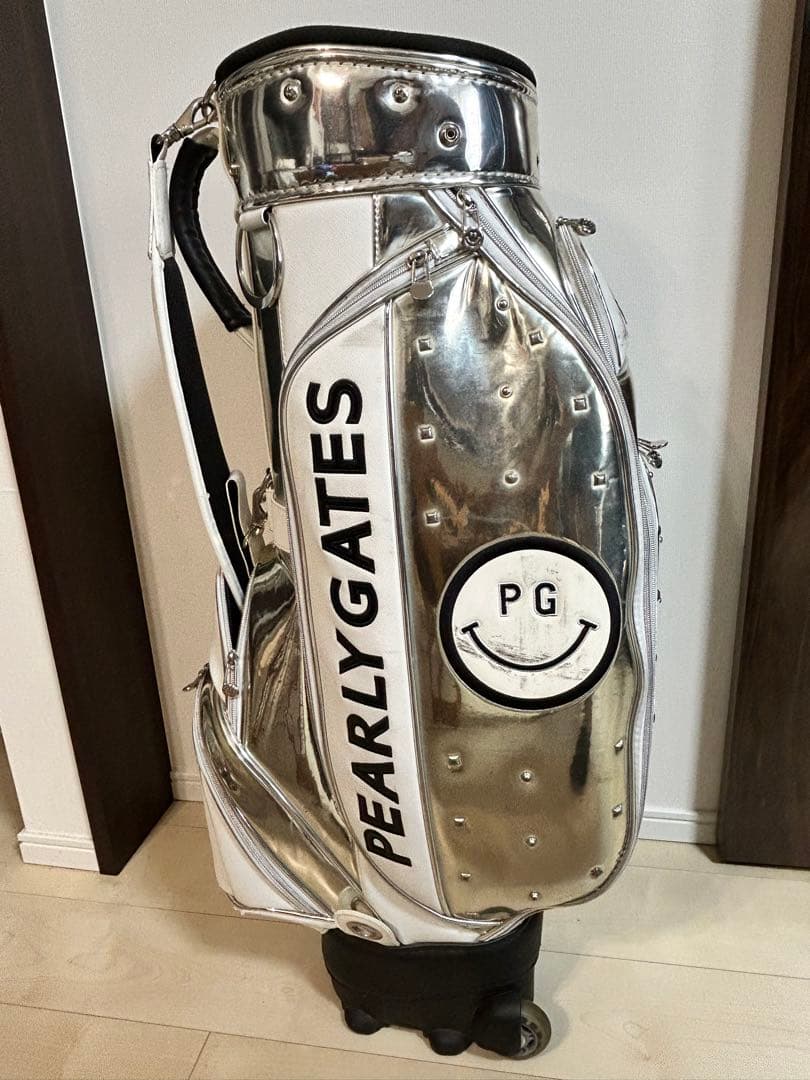 PEARLY GATES キャディバッグ ホワイト・シルバー - メルカリ