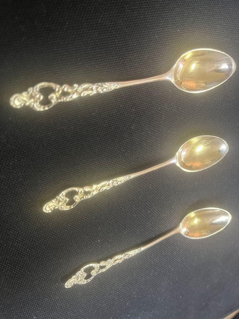 フランスアンティーク　コーヒースプーン　3本セット 8セットあり！エルキューイ社ディナー用フォーク・スプーンセット