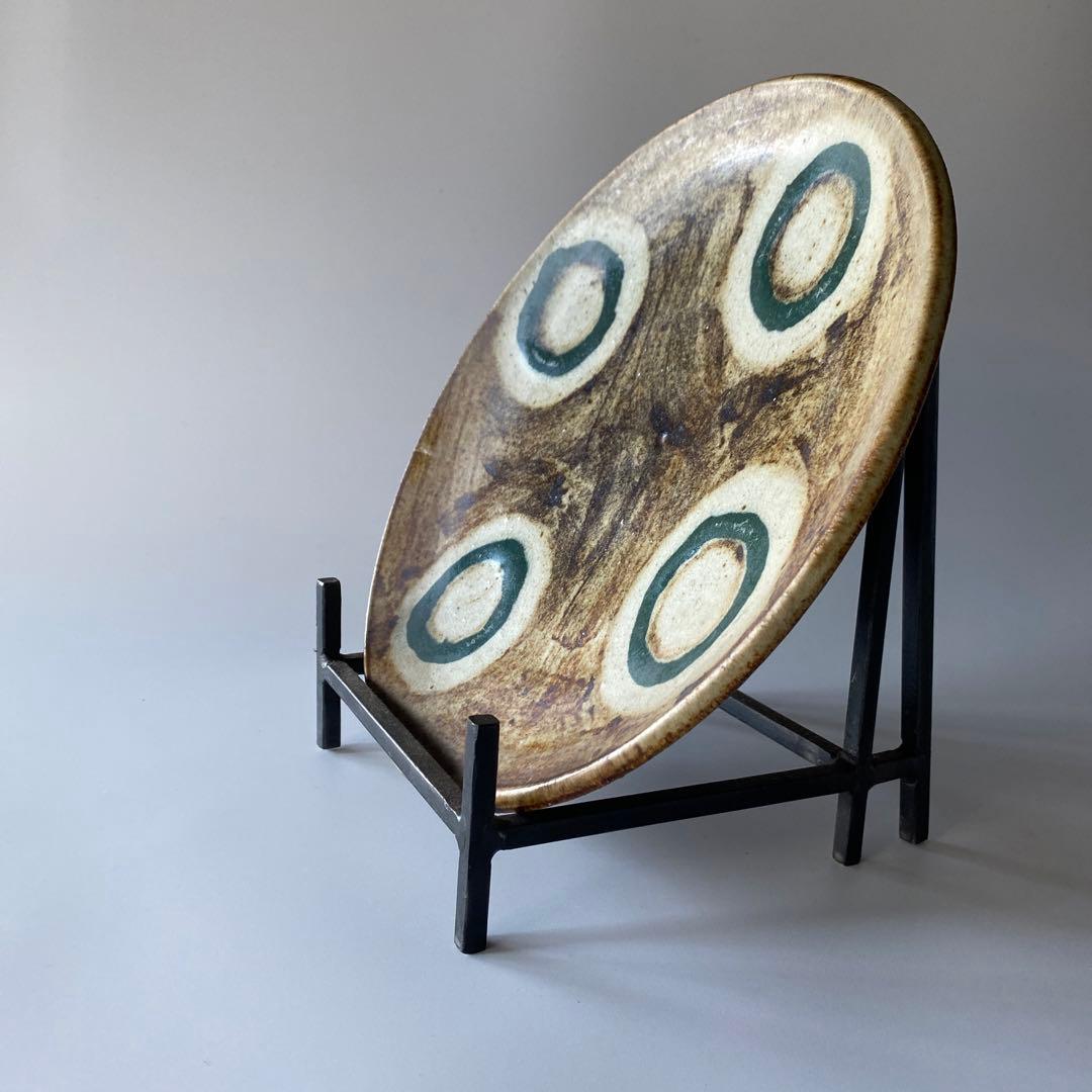 希少 武内晴二郎 鉄砂丸紋抜絵大皿 民藝 - メルカリ