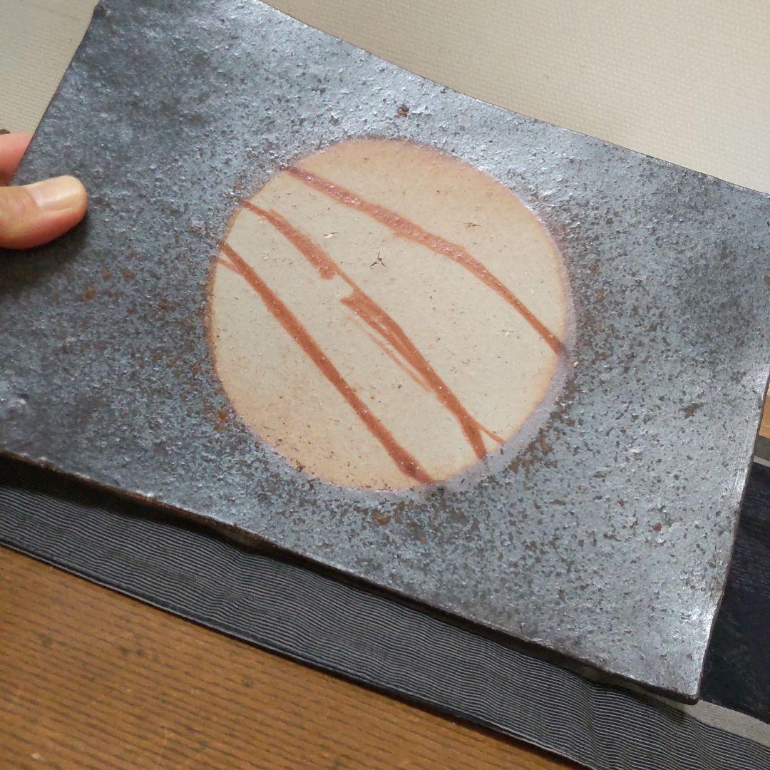 黒備前 脚つき皿 2枚 備前焼