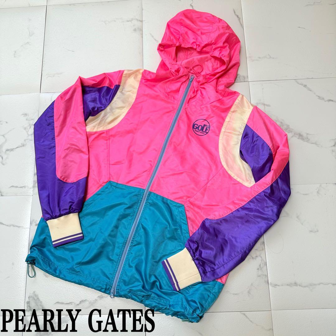 パーリーゲイツ ピンク カラフル ナイロン ジャンパー ナイロン
