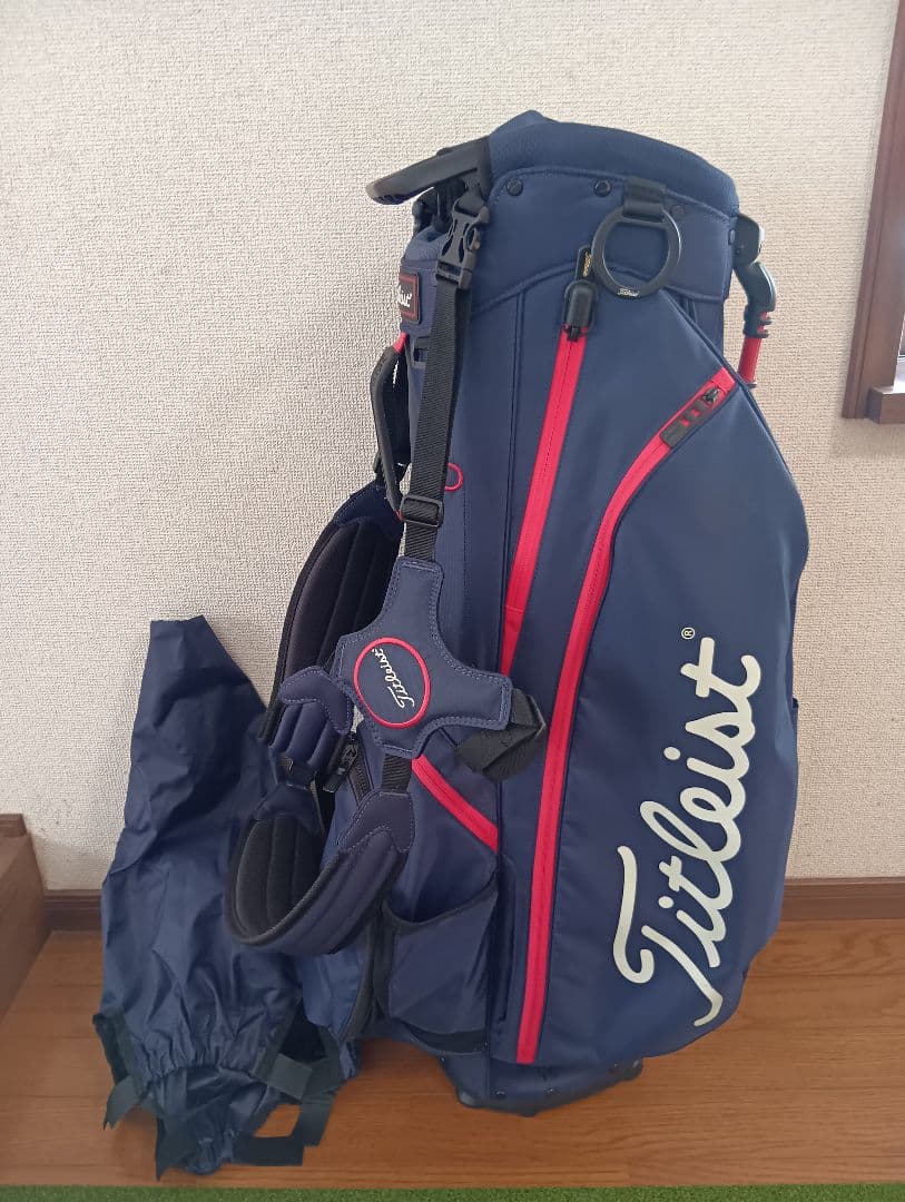 Titleist ゴルフキャディバッグ ネイビー/レッド - メルカリ