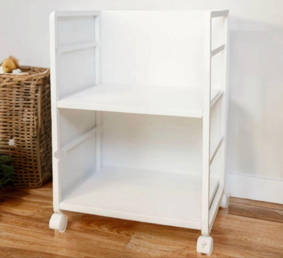 キッチン目隠し収納ラック ホワイト W42×D34×H60 キッチンワゴン 新品 キッチン目隠し収納ラック ホワイト W42×D34×H60 キッチンワゴン 新品