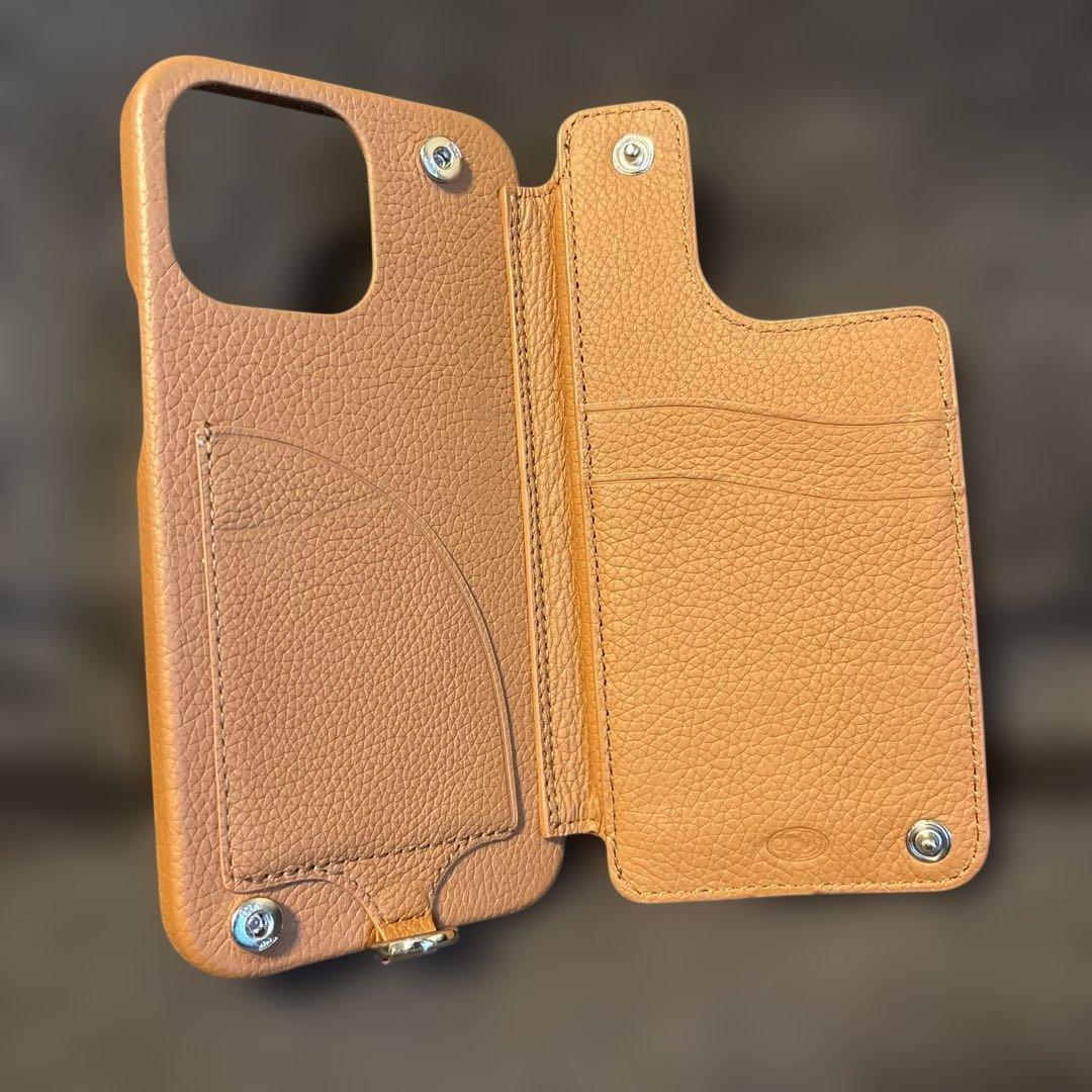 demiu iPhone14pro ケース バロン ストラップ付き ブラウン - メルカリ