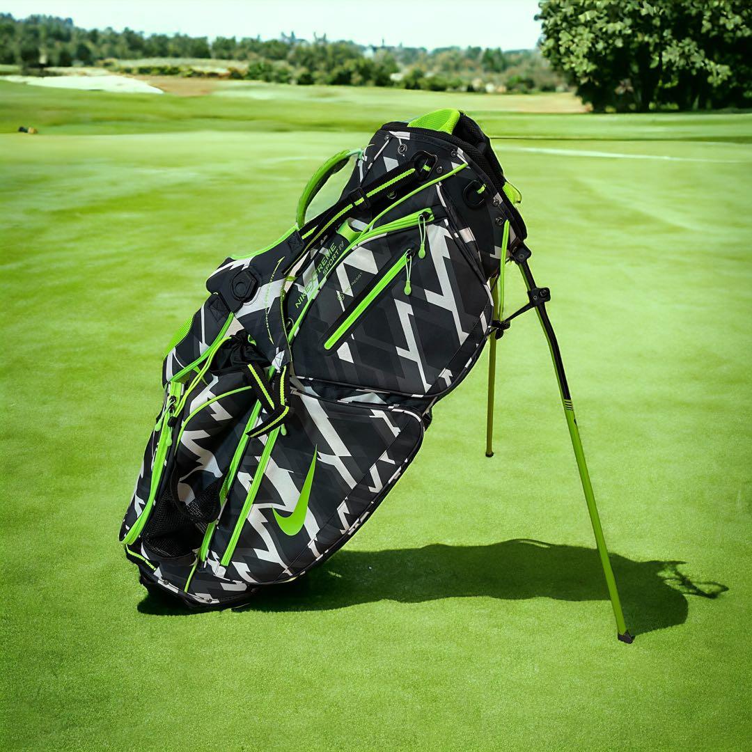 ナイキ ゴルフ キャディバッグ 迷彩 ブラックグリーン 8分割 軽量