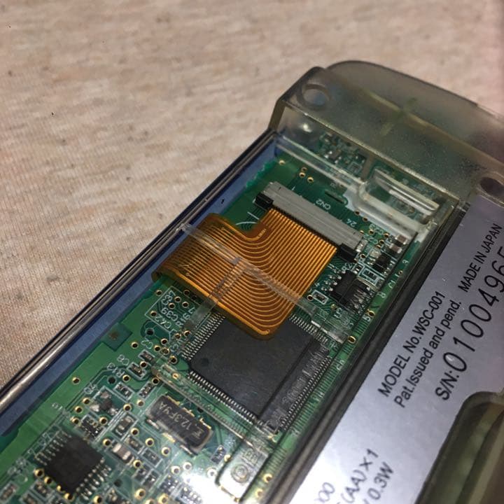 純正外装＋旧型バックライト液晶◇ワンダースワンカラー◇クリスタル