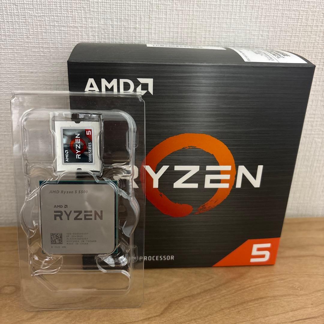 AMD Ryzen 5 5500 CPU 本体、CPUクーラー CPU〕AMD Ryzen 5 5500 Wraith Stealth Cooler （Zen3） 100