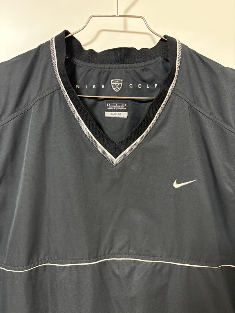 NIKE GOLF ナイキゴルフ Vネック プルオーバー ベスト 刺繍 黒 L