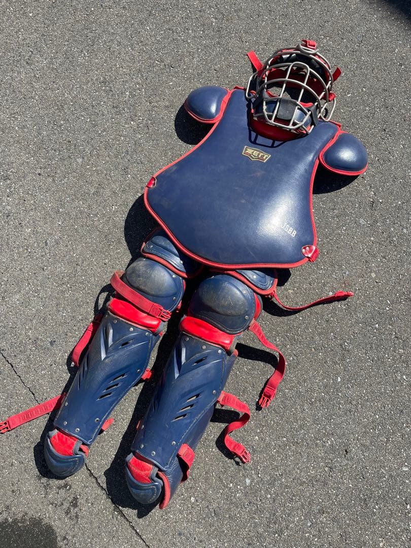 ZETT プロステイタス　小林モデルキャッチャー用プロテクターセット (青・赤) プロステイタス ゼット 少年用 キャッチャーミット 小林モデル 超限定