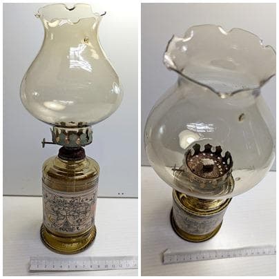 昭和レトロ アンティーク調 ミニオイルランプ 地球儀 世界地図 琥珀色