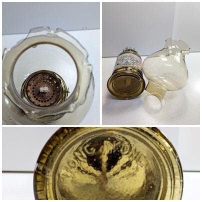 昭和レトロ アンティーク調 ミニオイルランプ 地球儀 世界地図 琥珀色