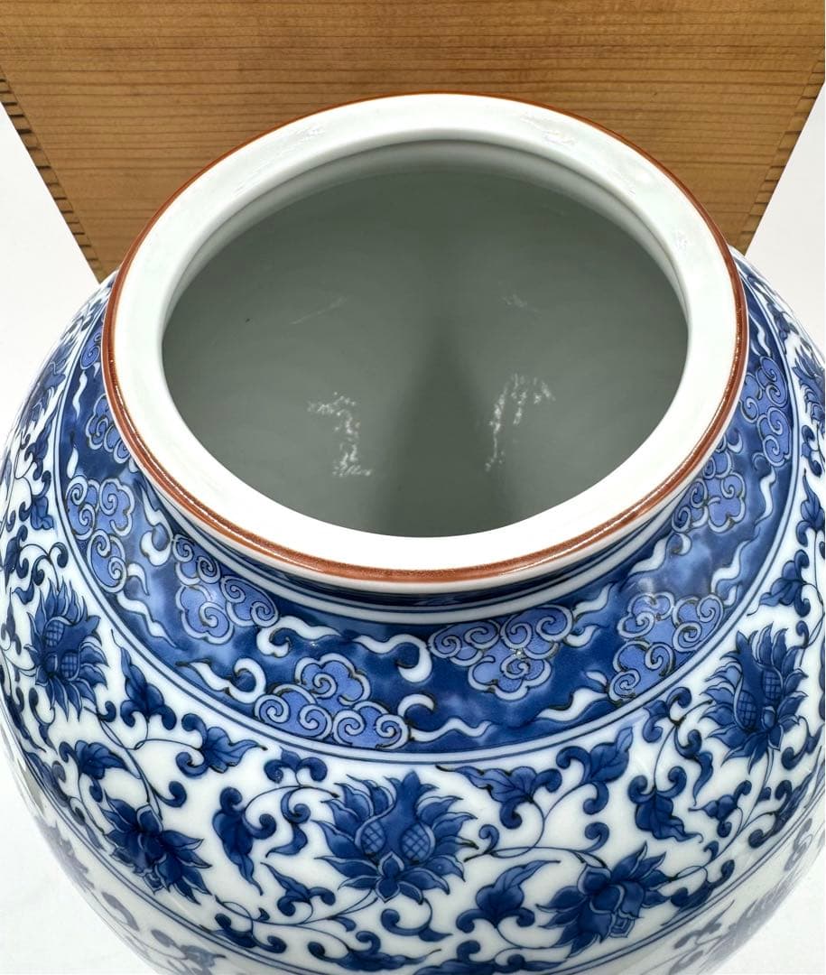 138 前畑陶器 庫山窯 花瓶大 龍(青) 共箱 - メルカリ