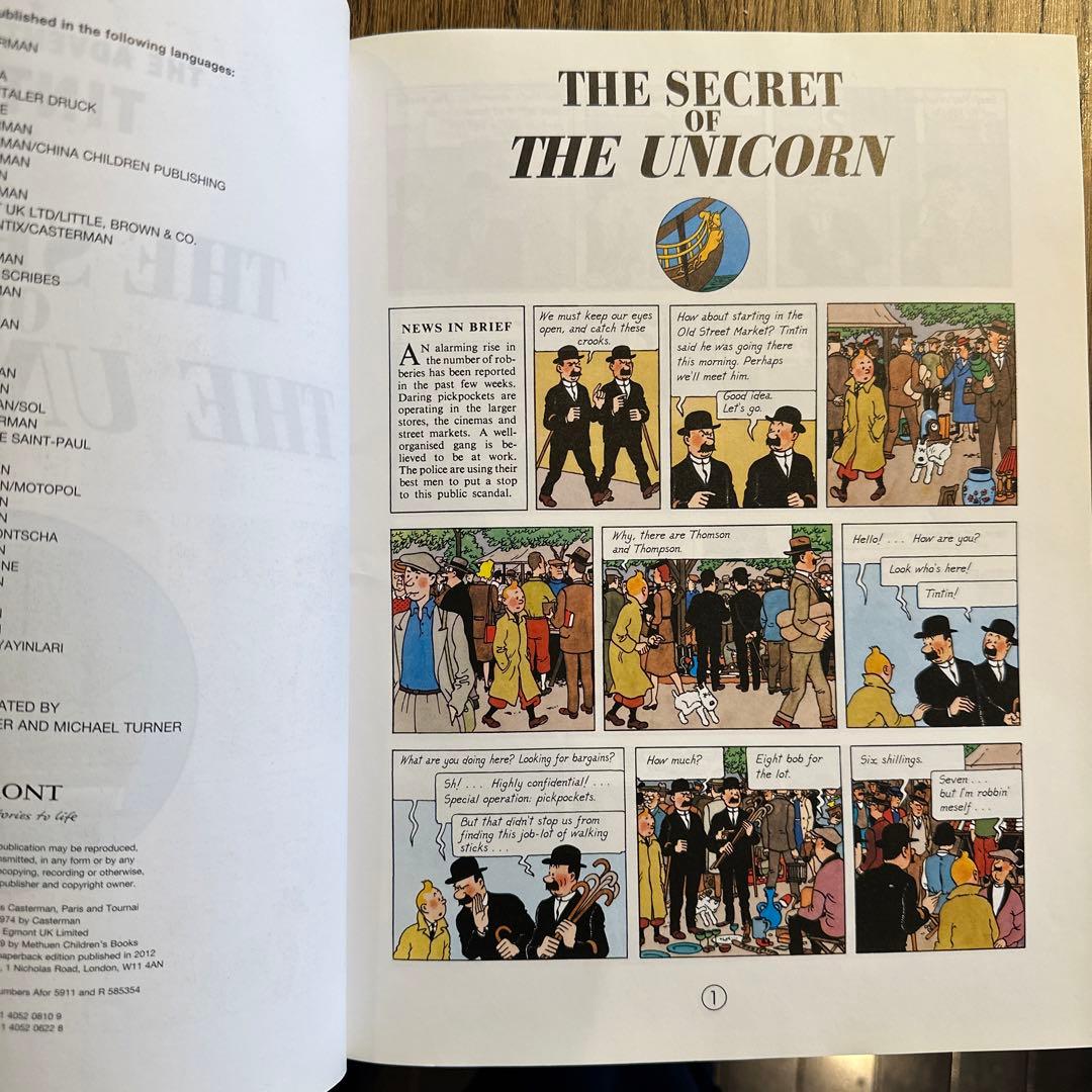 タンタンの冒険/ユニコーン号の秘密 英語版 - メルカリ