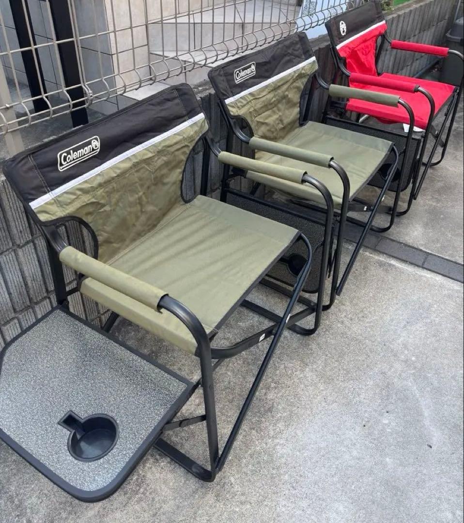 コールマン テーブル付アウトドアチェア 3脚 カーキー 赤 Amazon.co.jp: (コールマン) Colemanクーラークアッドチェア レッド